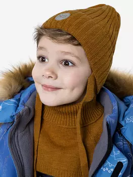 Комплект (шапка и манишка) NIKASTYLE, Коричневый