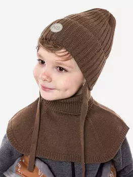Комплект (шапка и манишка) NIKASTYLE, Коричневый