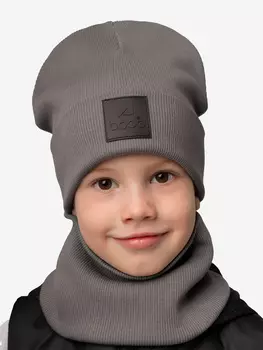 Комплект (шапка, снуд) для мальчика bodo, Серый