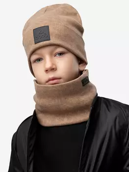 Комплект (шапка, снуд) для мальчиков bodo, Коричневый