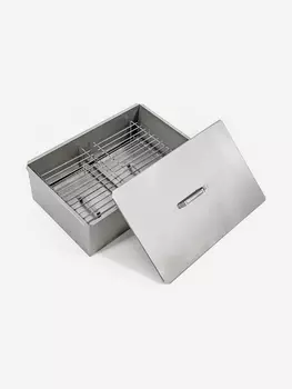 Коптильня двухъярусная 58х38х22 см, Сталь 1,0 мм Кедр, Серый