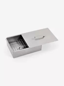 Коптильня одноярусная 38х28х14 см, Сталь 0,5 мм Кедр, Серый