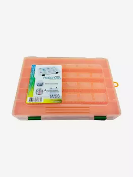 Коробка рыболовная для приманок Fisherbox 250 sh (25х19х02) slim оранжевая, Белый