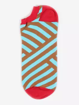 Короткие носки в полоску Burning Heels, Diagonal, Brown/Blue, Коричневый