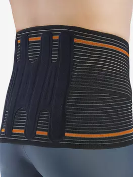 Корсет пояснично-крестцовый полужесткий. Черный., Черный