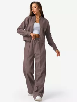 Костюм женский из экозамши Happyfox, Коричневый