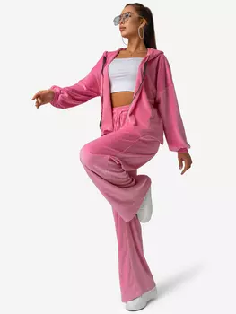Костюм женский велюровый оверсайз Happyfox, Розовый