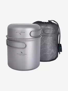 Котелок Boundless Voyage титановый, 1500 и 500 мл, Серебряный