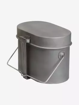 Котелок солдатский 1,7 л. титан Роза ветров, Серебряный