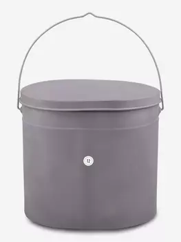 Котелок высокий 12,0 л титан с крышкой Роза ветров, Серый