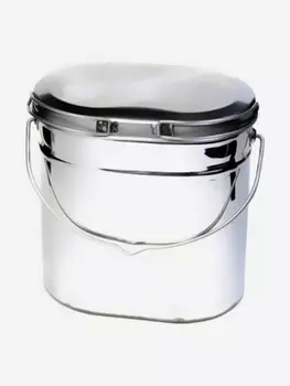 Котелок высокий 13,0 л крышка с ручками Роза ветров, Серебряный