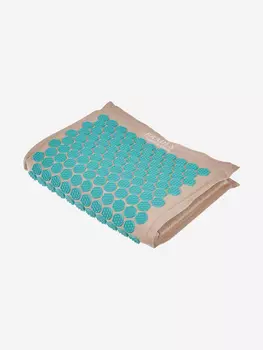 Коврик акупунктурный Нирвана бежевый, бирюзовые шипы, премиум-серия, Зеленый