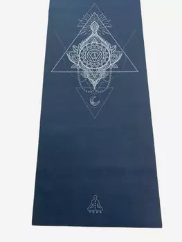 Коврик для йоги Чакра Аджна синяя 185х60х0,45, Синий