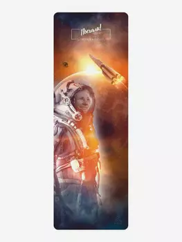 Коврик для йоги, фитнеса и пилатеса Поехали Space Collection из микрофибры и каучука, 3,5 мм, Черный