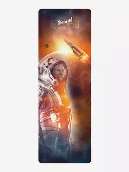 Коврик для йоги, фитнеса и пилатеса Поехали Space Collection из замши и каучука, 3,5 мм BODHI, Оранжевый