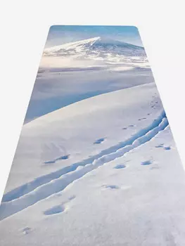 Коврик для йоги, фитнеса и пилатеса Russian spirit Collection ЯКУТИЯ из замши и каучука, 3,5 мм BODHI, Белый