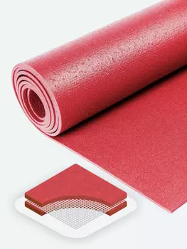 Коврик для йоги фитнеса Rishikesh Ришикеш PRO, бордо, 183 х 80 х 0,45 см, прочный и нескользящий из Германии, BODHI Бодхи, Красный