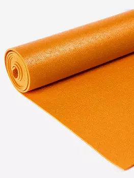 Коврик для йоги фитнеса Rishikesh Ришикеш PRO, оранжевый, 173 х 80 х 0,45 см, прочный и нескользящий из Германии, BODHI Бодхи, Оранжевый