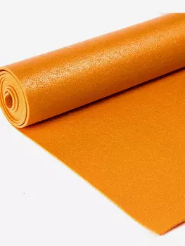 Коврик для йоги фитнеса Rishikesh Ришикеш PRO, оранжевый, 183 х 80 х 0,45 см, прочный и нескользящий из Германии, BODHI Бодхи, Оранжевый