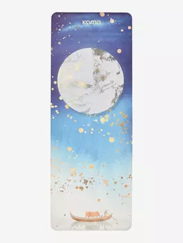 Коврик для йоги и фитнеса Kama, каучук, микрофибра, Голубой