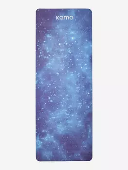 Коврик для йоги и фитнеса Kama, каучук, микрофибра, Синий