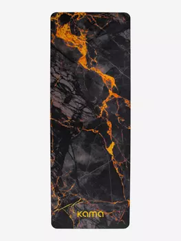 Коврик для йоги и фитнеса Kama, каучук, микрофибра, Черный