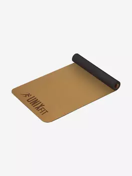 Коврик для йоги и фитнеса UNIX Fit пробковый, 183 х 61 х 0,5 см, Коричневый