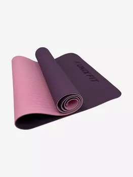 Коврик для йоги и фитнеса UNIX Fit двусторонний, 180 х 61 х 0,8 см, двуцветный, фиолетовый, Фиолетовый