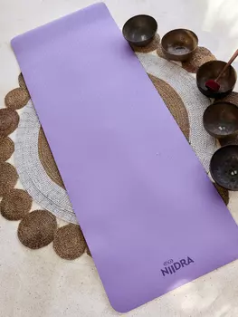Коврик для йоги NiiDRA Basic лавандово-розового цвета, толщина 6 мм, Фиолетовый
