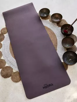Коврик для йоги NiiDRA Basic шоколадно-пломбирного цвета, толщина 6 мм, Коричневый