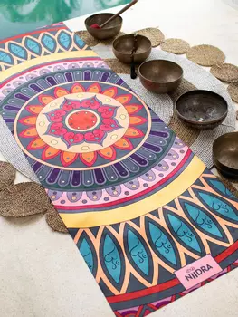 Коврик для йоги NiiDRA Мандала счастья классический, Фиолетовый