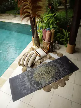 Коврик для йоги NiiDRA Мандала создания облегченный, Синий