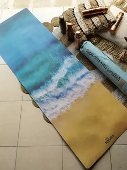 Коврик для йоги NiiDRA Океан классический, Голубой