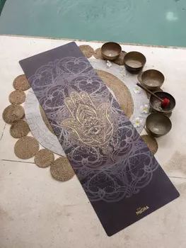 Коврик для йоги NiiDRA Рука Хамса классический, Черный