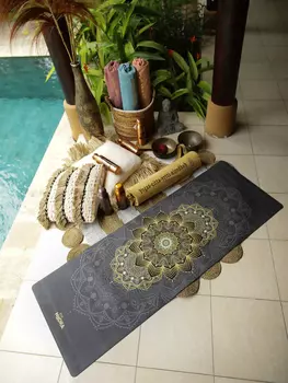 Коврик для йоги NiiDRA Вулкан облегченный, Черный