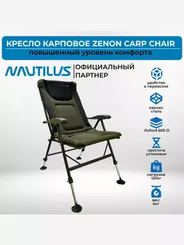 Кресло Nautilus Zenon Carp Chair 52x43x72 см нагрузка до 120 кг, Зеленый