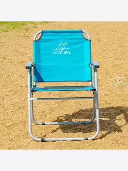 Кресло-шезлонг DOLPHINS алюминий 22 мм, голубой Кедр, Голубой