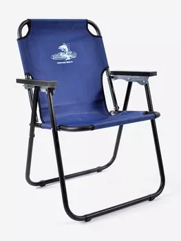 Кресло-шезлонг сталь 22 мм, синий Кедр, Синий