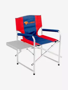 Кресло складное SUPERMAX алюминий со столиком пластик 22 мм, Кедр, Синий