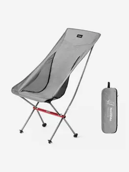 Кресло туристическое Naturehike YL06 складное, серое, высокая спинка, до 150 кг, Серый