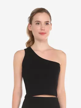 Кроп - топ на одно плечо CALZETTI (хлопок), Черный