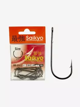 Крючки для рыбалки одинарные Saikyo BS-2313 BN ( 1 упк. по 10шт.), Черный