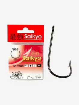 Крючки для рыбалки одинарные Saikyo KH-10006 Sode Ring BN ( 1 упк. по 10шт.), Черный