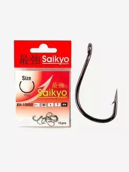 Крючки для рыбалки одинарные Saikyo KH-10008 Idumezina BN ( 1 упк. по 10шт.), Черный