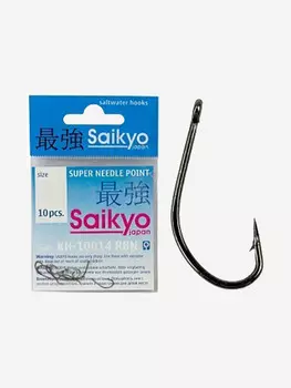 Крючки для рыбалки одинарные Saikyo KH-10014 Maruseigo BN ( 1 упк. по 10шт.), Черный