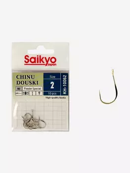 Крючки для рыбалки одинарные Saikyo KH-10062 NI CHINU DOUSKI ( 1 упк. по 10 шт.), Серебряный