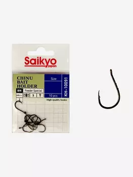 Крючки для рыбалки одинарные Saikyo KH-10091 BN CHINU BAIT HOLDER ( 1 упк. по 10 шт.), Черный