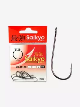 Крючки для рыбалки одинарные Saikyo KH-10120 BN ( 1 упк. по 10шт.), Черный