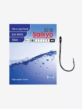 Крючки для рыбалки одинарные Saikyo KH-10121 BN ( 1 упк. по 10шт.), Черный