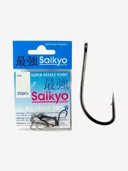 Крючки для рыбалки одинарные Saikyo KH-11004 Crystal BN ( 1 упк. по 10шт.), Серый